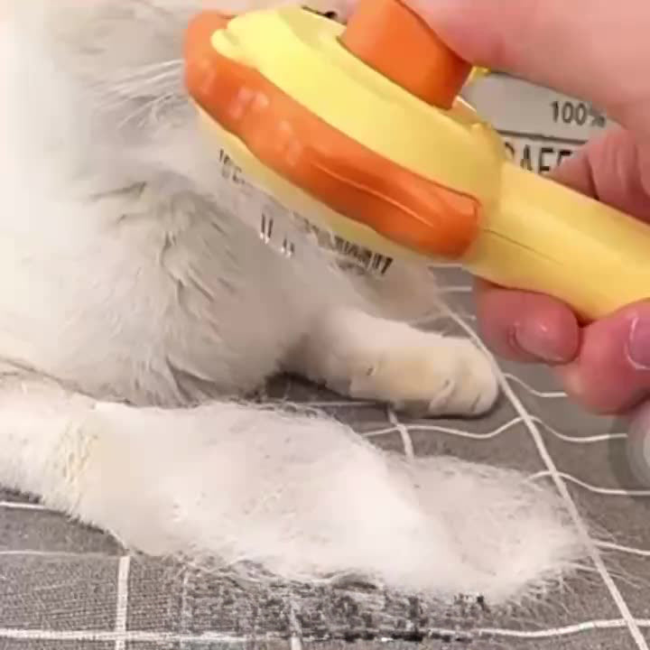 One Click Self Cleaning Stainless Steel Pet Grooming Comb Tool