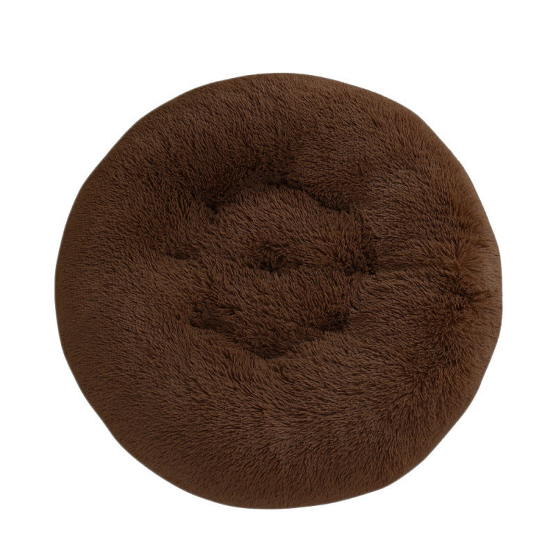 Plush Round Pet Bed Warm Sleeping Mat For Comfort Rest