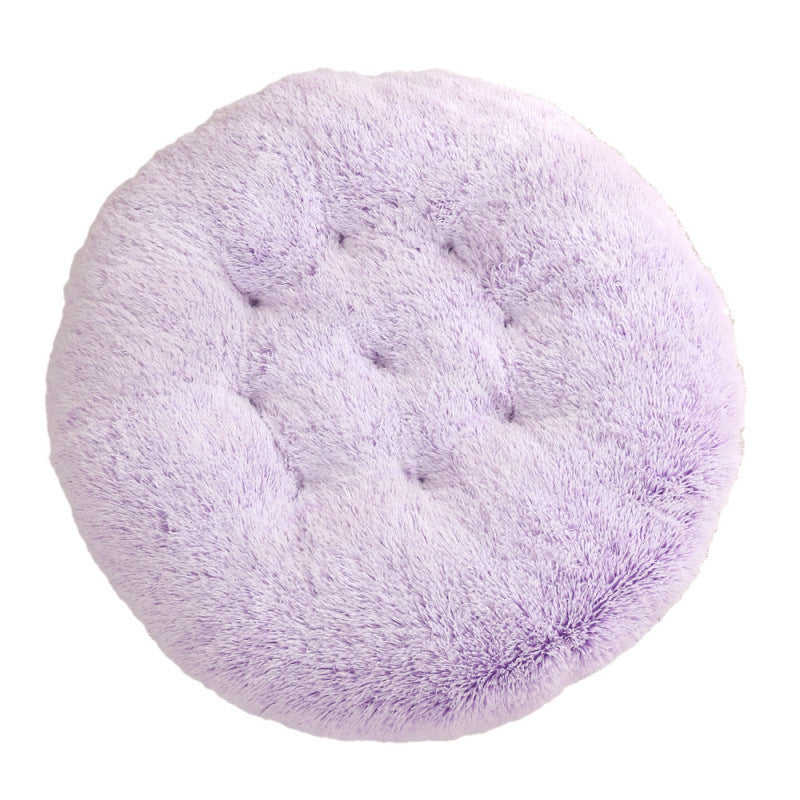 Plush Round Pet Bed Warm Sleeping Mat For Comfort Rest