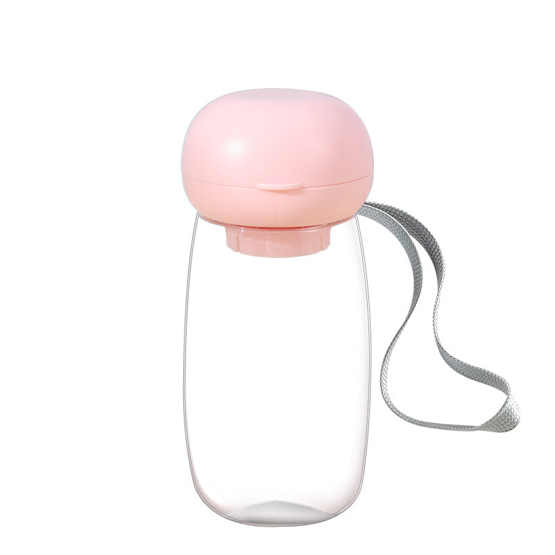 Portable Pet Water Bottle Travel Drinking Cup Feeding Bowl With Lanyard