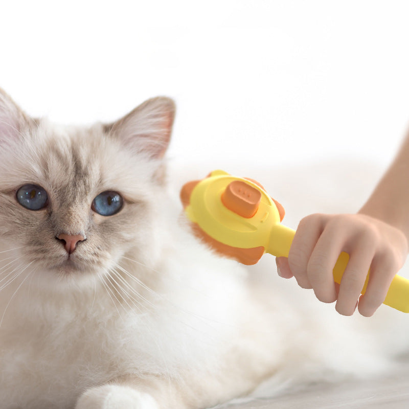 One Click Self Cleaning Stainless Steel Pet Grooming Comb Tool