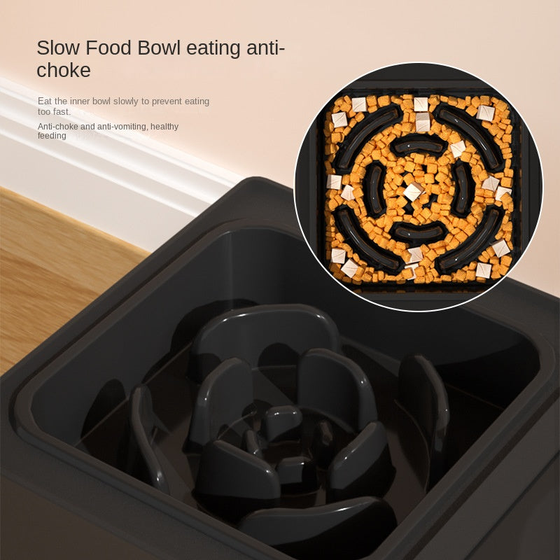 Adjustable Height Pet Double Bowl Stainless Stand Food Water Feeder