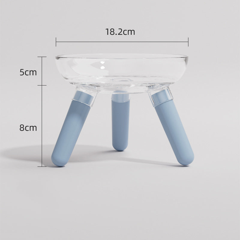 Transparent Glass Pet Feeding Bowl Anti Knock Water And Food Feeder