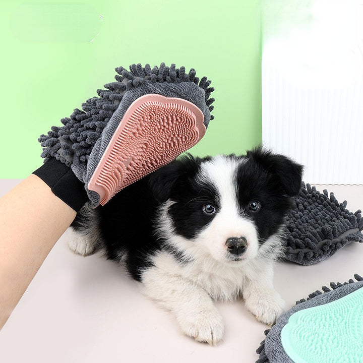 Pet Bathing Brush Grooming Glove Dual Sided Massage Cleaning Tool