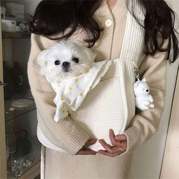 Handmade Breathable Canvas Pet Carrier Shoulder Tote Bag For Travel