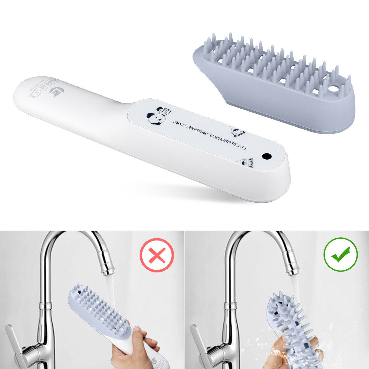 Silicone Pet Massage Grooming Brush For Fur Removal And Cleaning