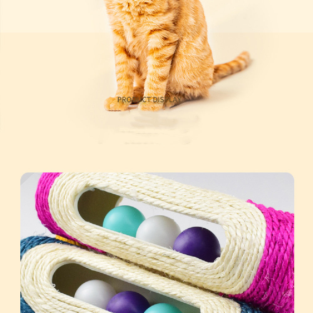 Long Sisal Drum Pet Toy Interactive Scratching Roller