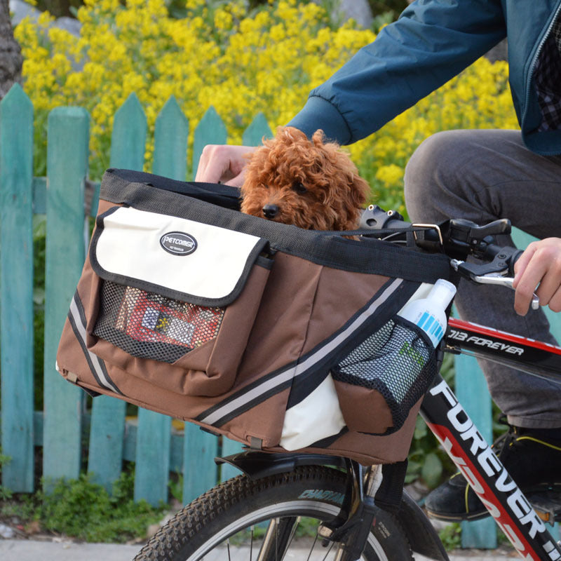 Removable Pet Bicycle Front Basket Carrier For Small Pets