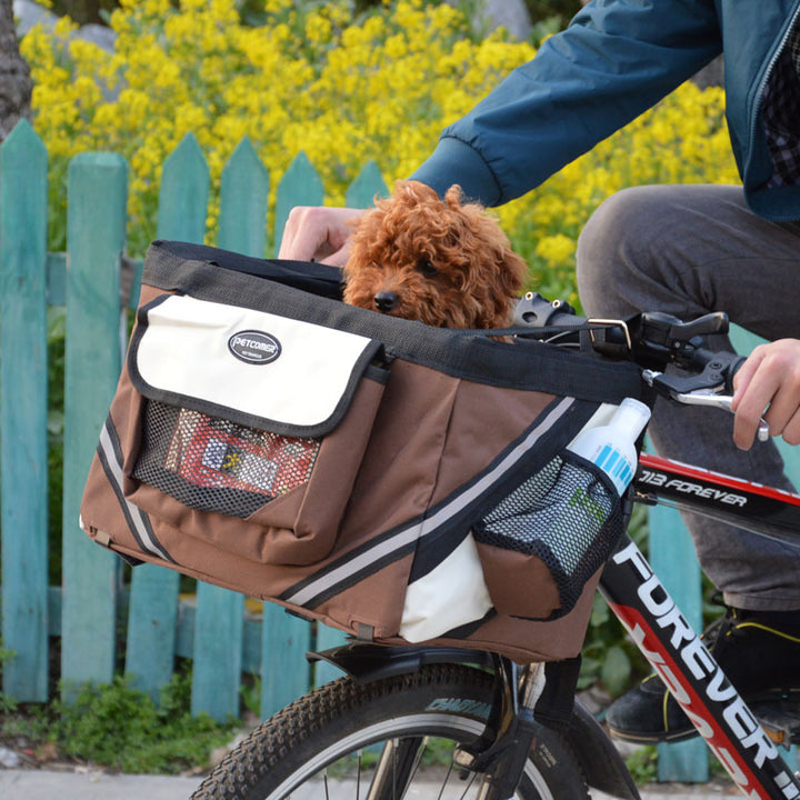 Removable Pet Bicycle Front Basket Carrier For Small Pets