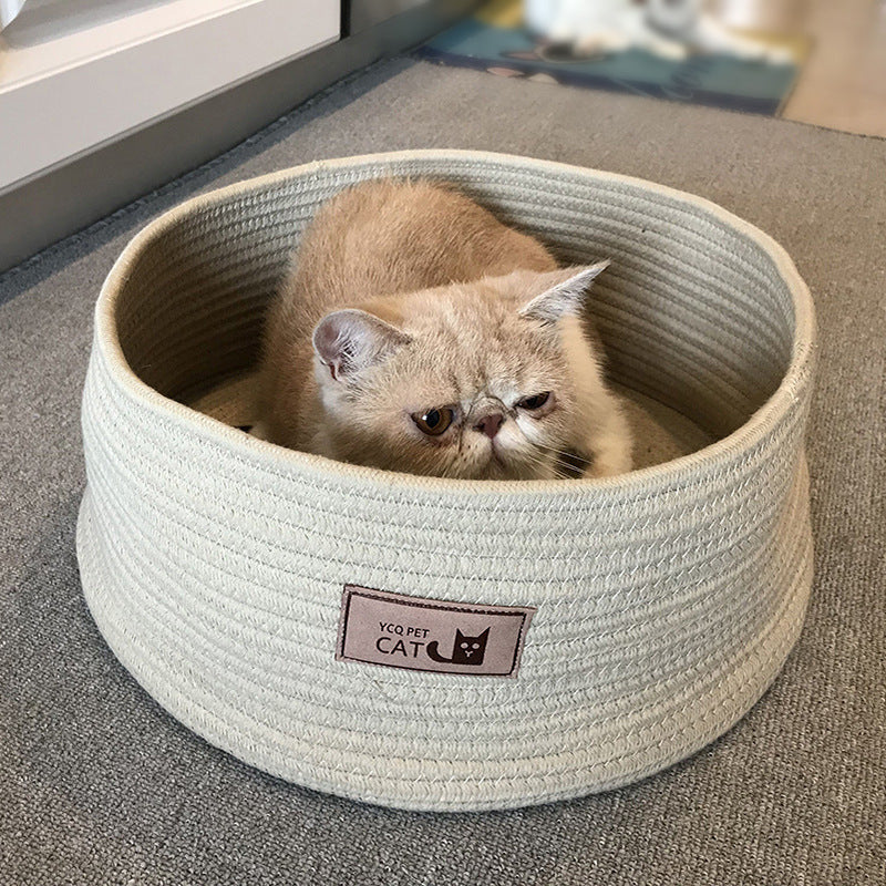 Round Pet Bed Kennel For Small Pets Comfort Sleep