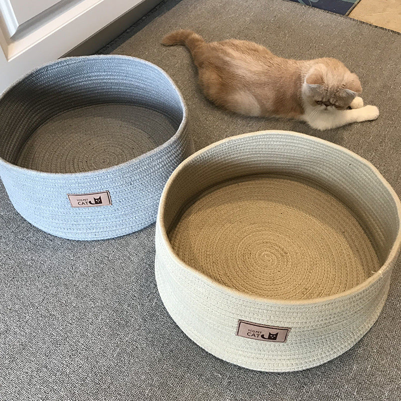 Round Pet Bed Kennel For Small Pets Comfort Sleep