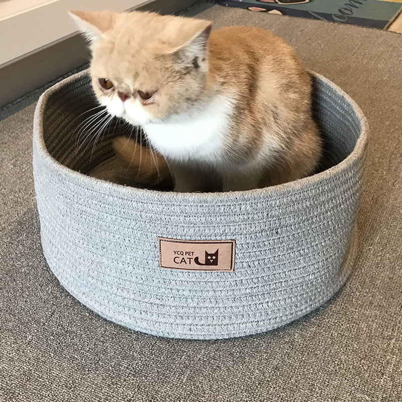 Round Pet Bed Kennel For Small Pets Comfort Sleep
