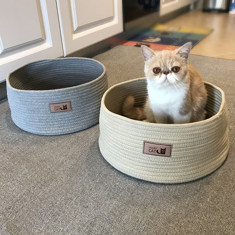 Round Pet Bed Kennel For Small Pets Comfort Sleep