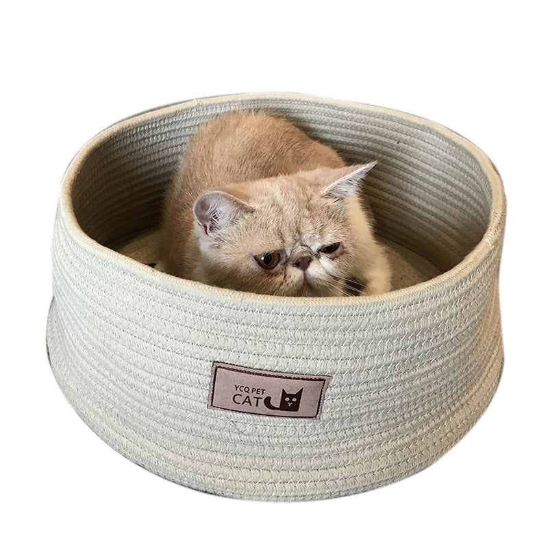 Round Pet Bed Kennel For Small Pets Comfort Sleep