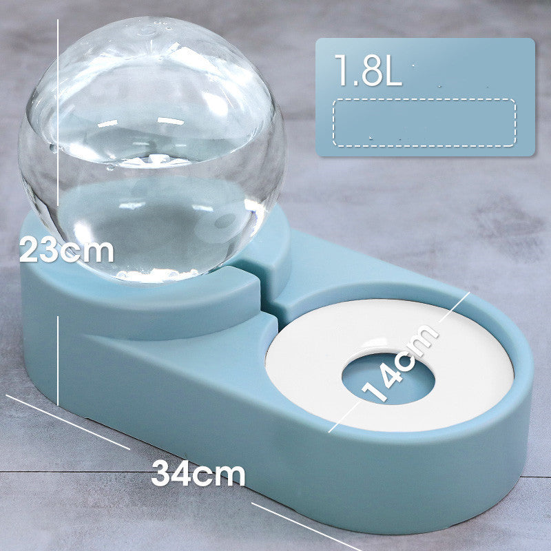 Bubble Ball Pet Automatic Feeder 1.8L Water And Food Fountain Bowl