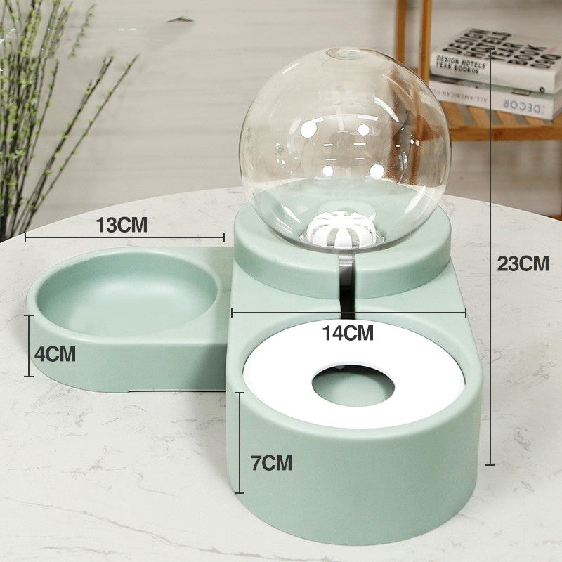 Bubble Ball Pet Automatic Feeder 1.8L Water And Food Fountain Bowl