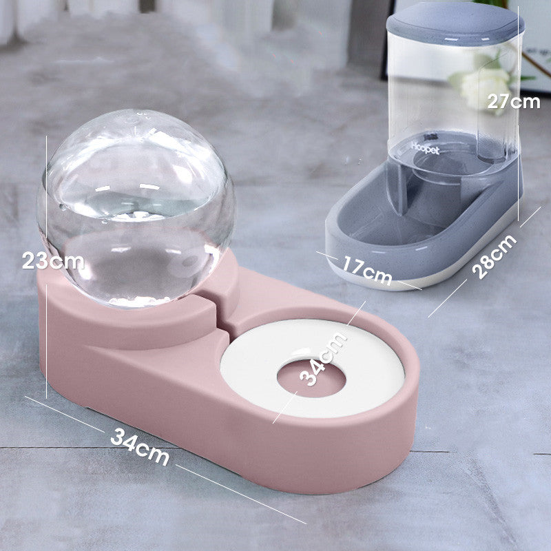 Bubble Ball Pet Automatic Feeder 1.8L Water And Food Fountain Bowl