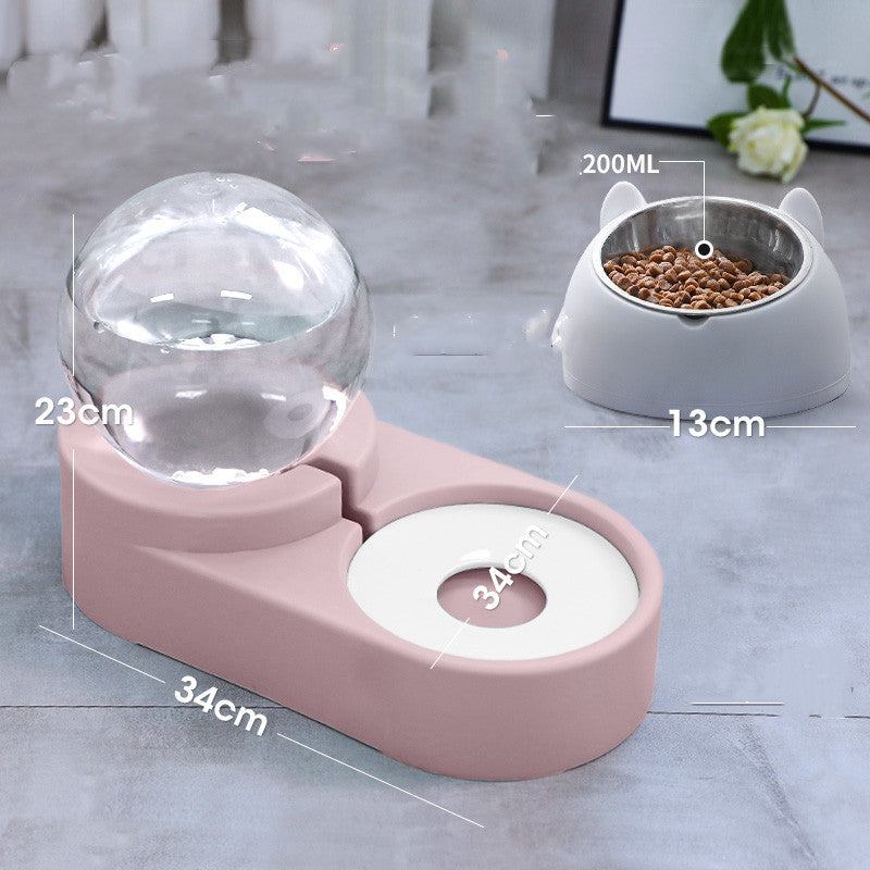 Bubble Ball Pet Automatic Feeder 1.8L Water And Food Fountain Bowl