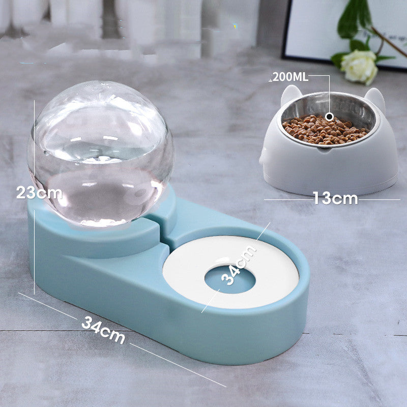 Bubble Ball Pet Automatic Feeder 1.8L Water And Food Fountain Bowl