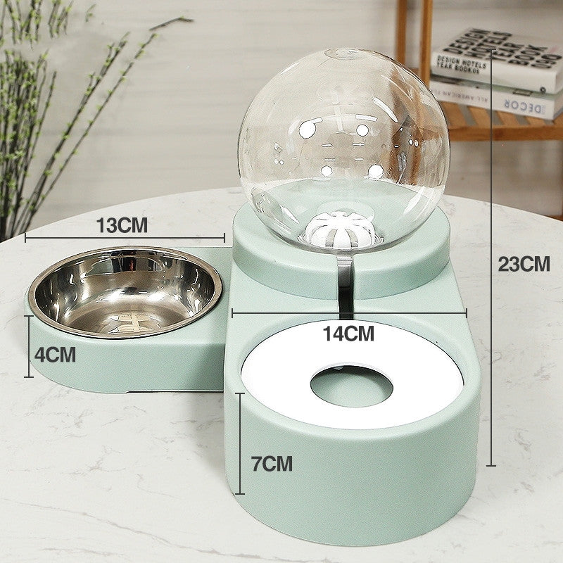 Bubble Ball Pet Automatic Feeder 1.8L Water And Food Fountain Bowl