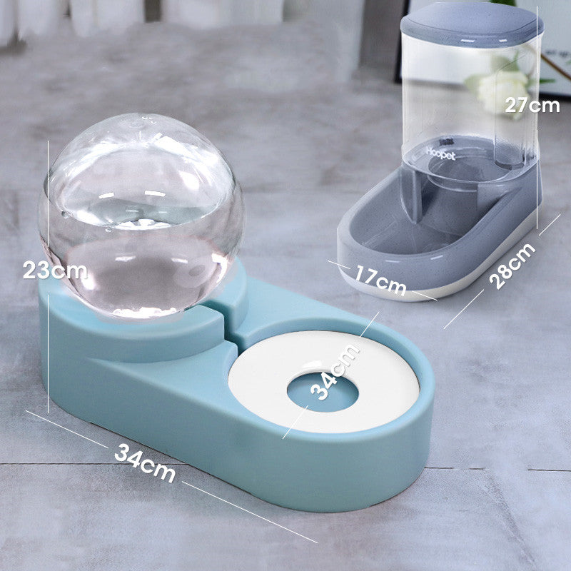 Bubble Ball Pet Automatic Feeder 1.8L Water And Food Fountain Bowl