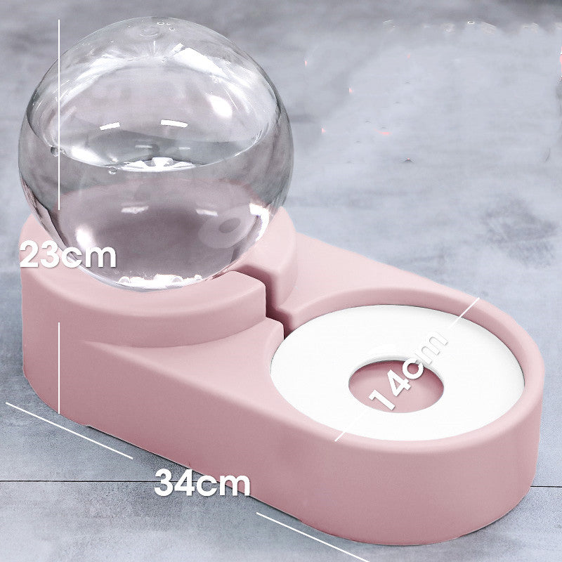 Bubble Ball Pet Automatic Feeder 1.8L Water And Food Fountain Bowl