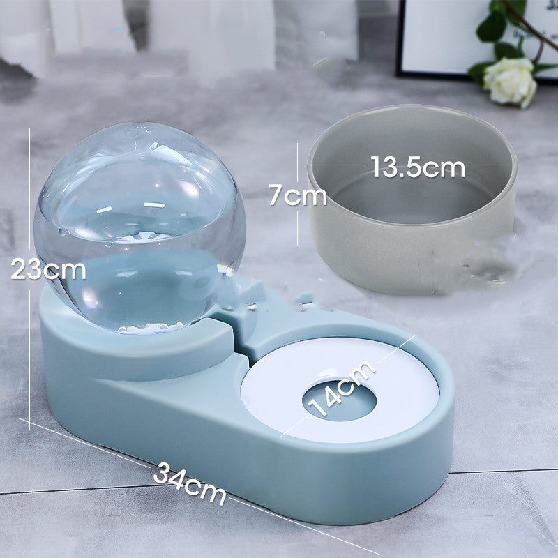 Bubble Ball Pet Automatic Feeder 1.8L Water And Food Fountain Bowl