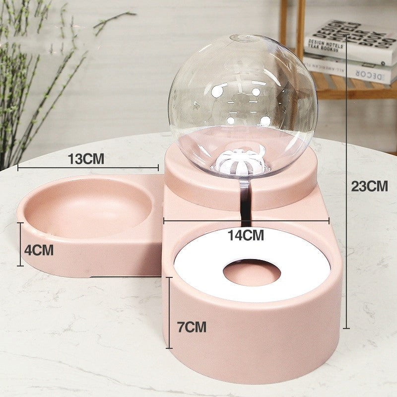 Bubble Ball Pet Automatic Feeder 1.8L Water And Food Fountain Bowl