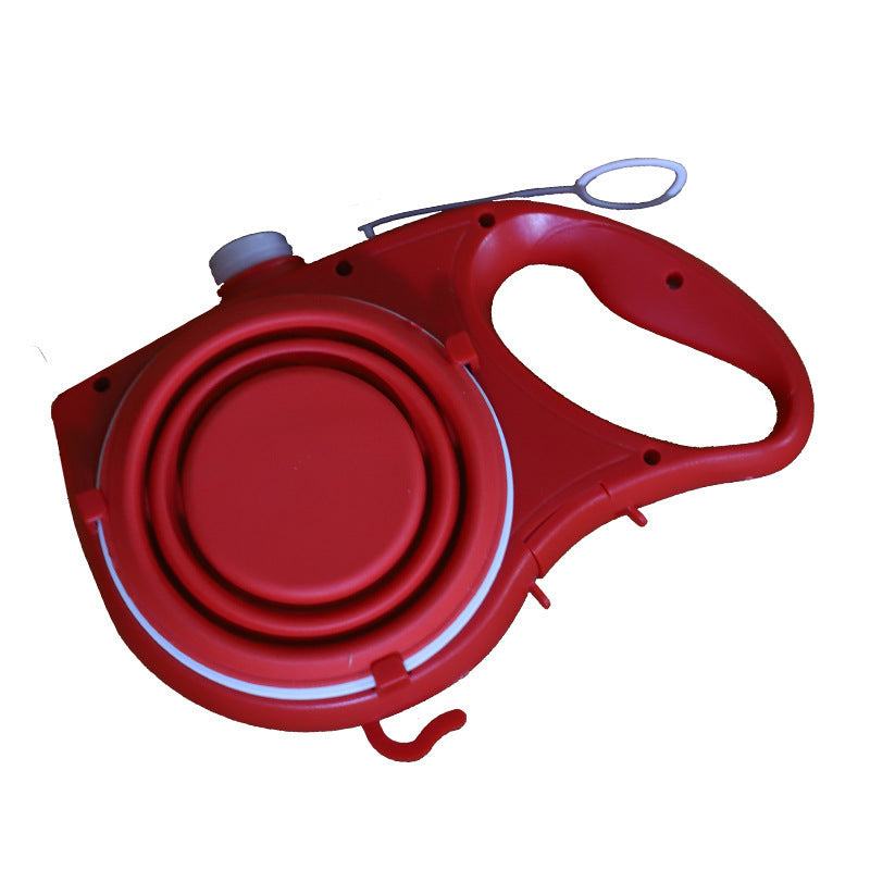 Portable Multifunctional Pet Leash Water Bottle Carrier Walking Strap