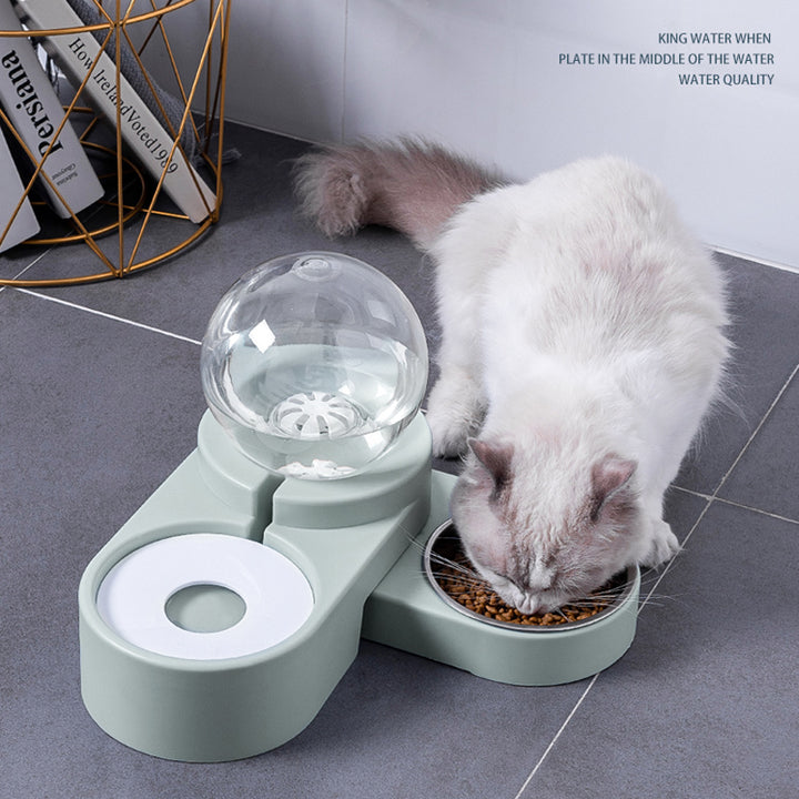 Bubble Ball Pet Automatic Feeder 1.8L Water And Food Fountain Bowl