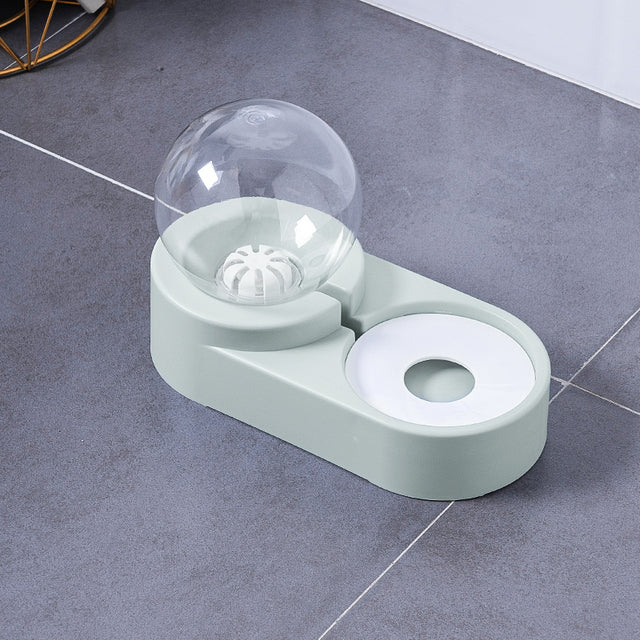 Bubble Ball Pet Automatic Feeder 1.8L Water And Food Fountain Bowl