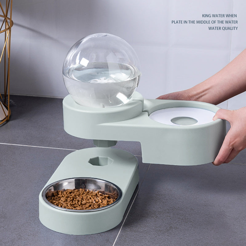 Bubble Ball Pet Automatic Feeder 1.8L Water And Food Fountain Bowl