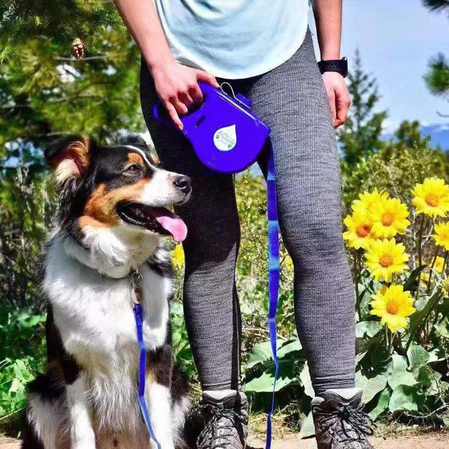 Portable Multifunctional Pet Leash Water Bottle Carrier Walking Strap