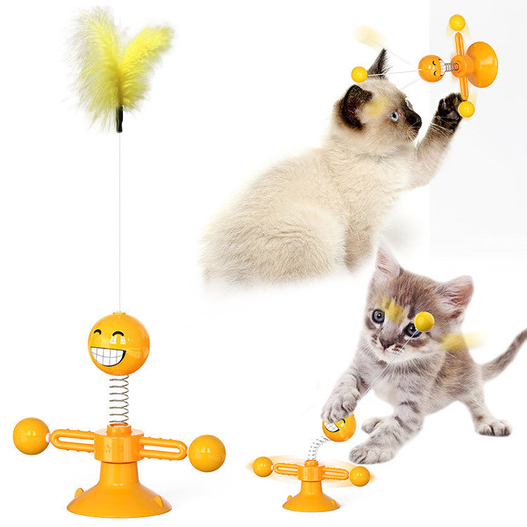 Pet Windmill Turntable Glowing Interactive Toy