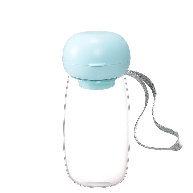 Portable Pet Water Bottle Travel Drinking Cup Feeding Bowl With Lanyard