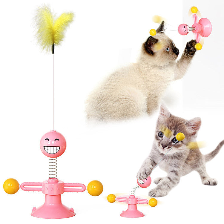 Pet Windmill Turntable Glowing Interactive Toy