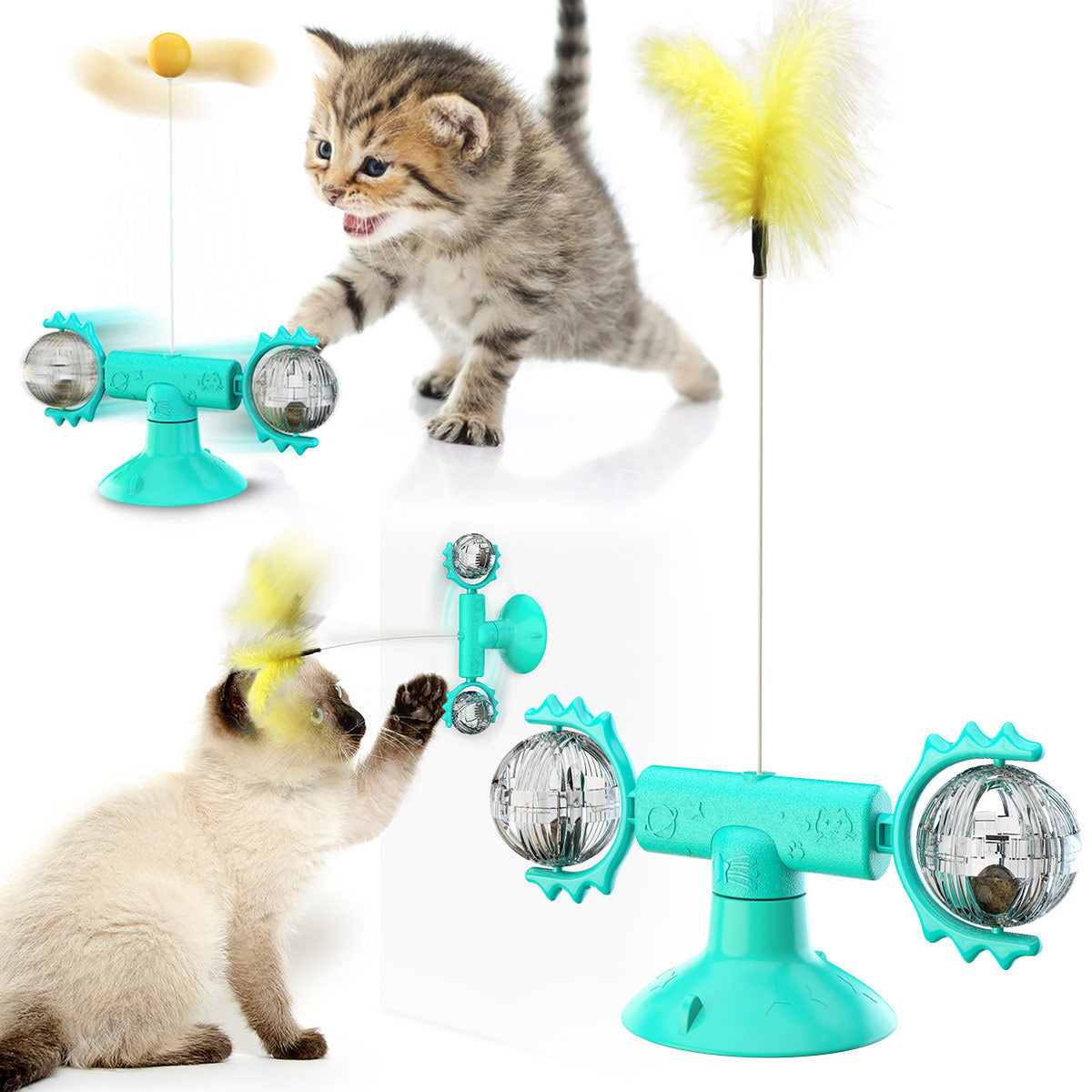 Pet Windmill Turntable Glowing Interactive Toy