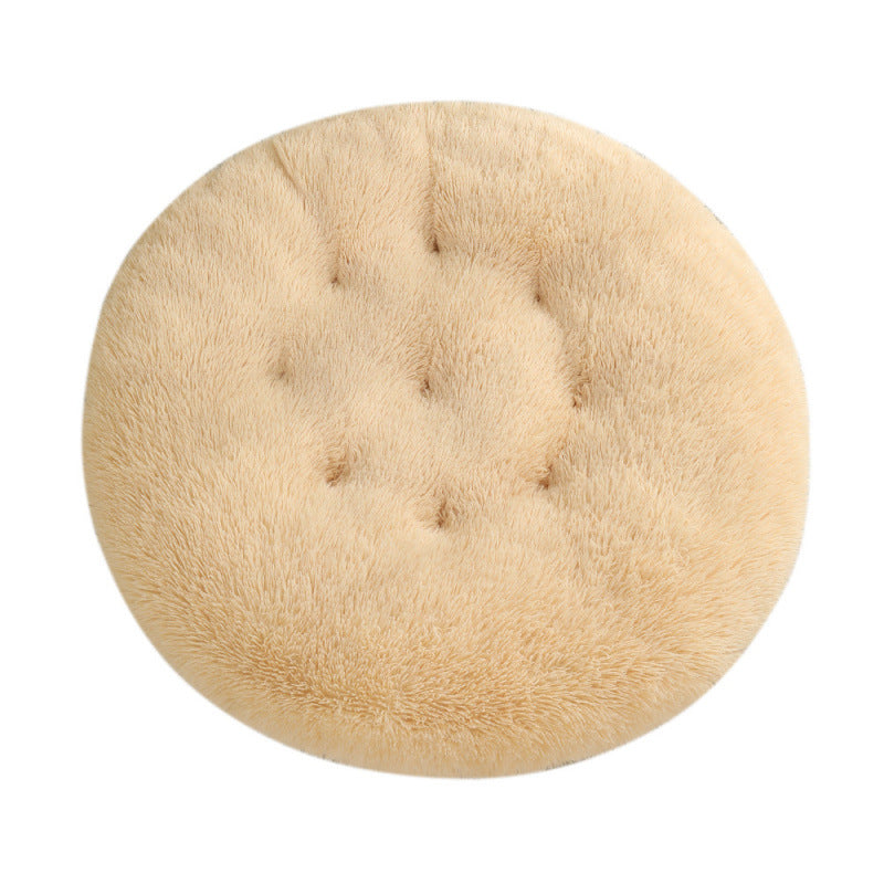Plush Round Pet Bed Warm Sleeping Mat For Comfort Rest