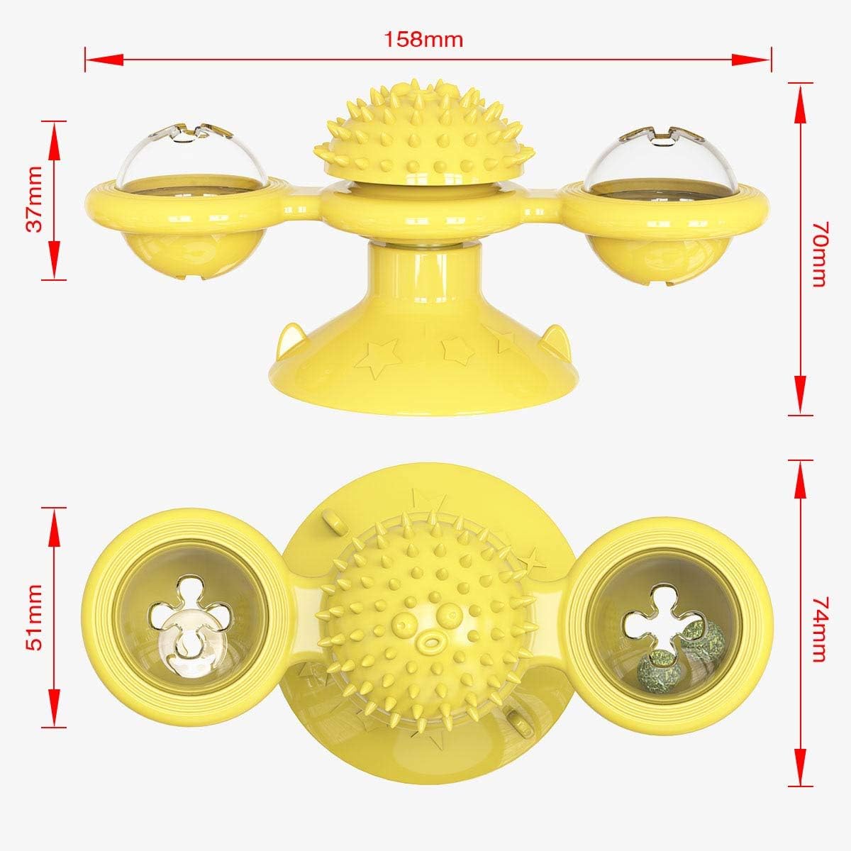 Pet Stuffed Catnip Interactive Windmill Toy With Light