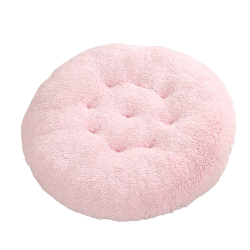 Plush Round Pet Bed Warm Sleeping Mat For Comfort Rest