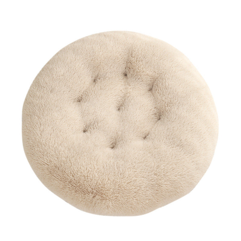 Plush Round Pet Bed Warm Sleeping Mat For Comfort Rest