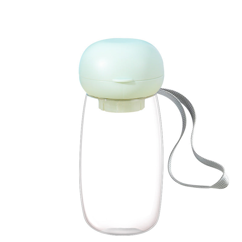 Portable Pet Water Bottle Travel Drinking Cup Feeding Bowl With Lanyard