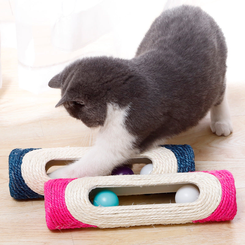 Long Sisal Drum Pet Toy Interactive Scratching Roller