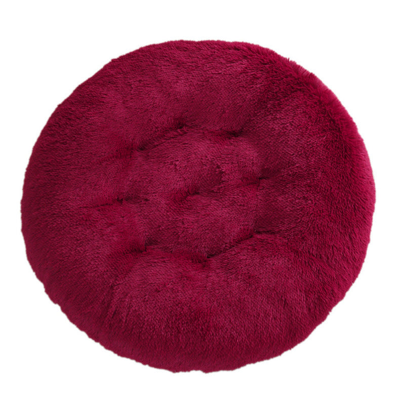 Plush Round Pet Bed Warm Sleeping Mat For Comfort Rest
