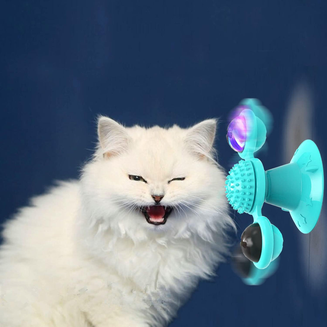 Pet Stuffed Catnip Interactive Windmill Toy With Light
