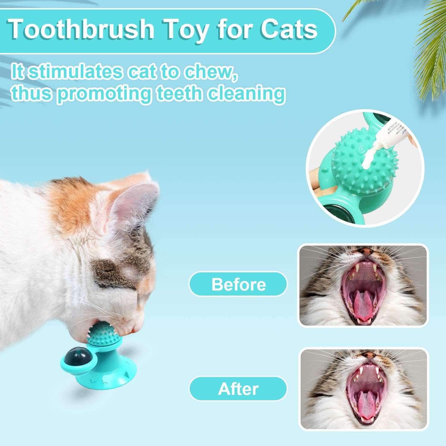 Pet Stuffed Catnip Interactive Windmill Toy With Light