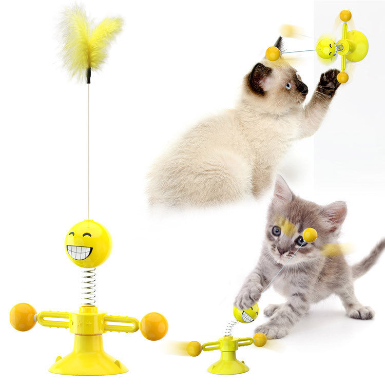 Pet Windmill Turntable Glowing Interactive Toy