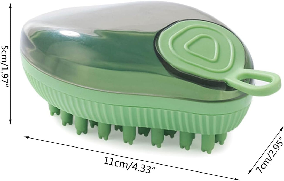 Pet Silicone Bath Brush Soap Dispenser Grooming Tool