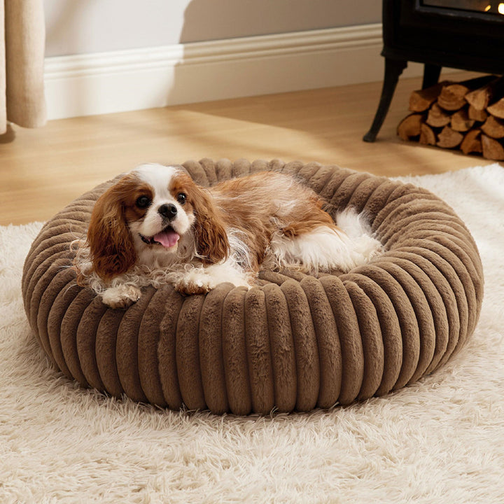 High-Grammage Plush Vertical Stripe Pet Bed Winter Warm Mat