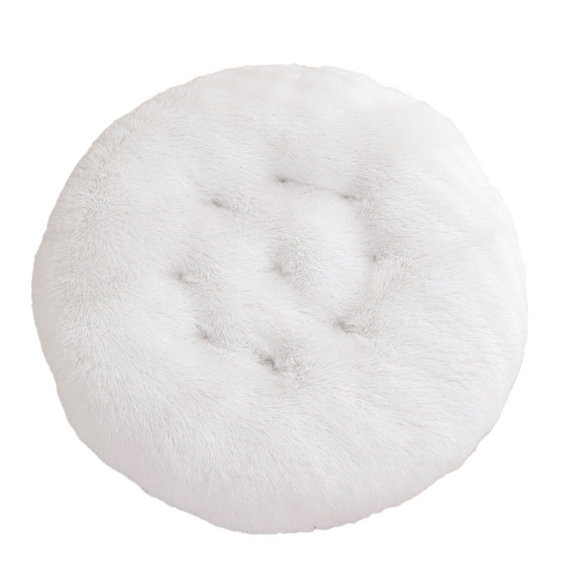 Plush Round Pet Bed Warm Sleeping Mat For Comfort Rest